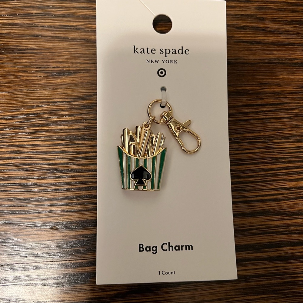 Kate Spade New York X Target Gold/Black/Green French Fry Bag Charm Keychain